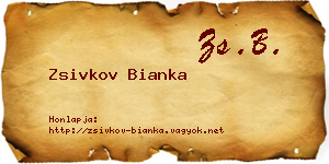 Zsivkov Bianka névjegykártya
