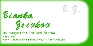 bianka zsivkov business card